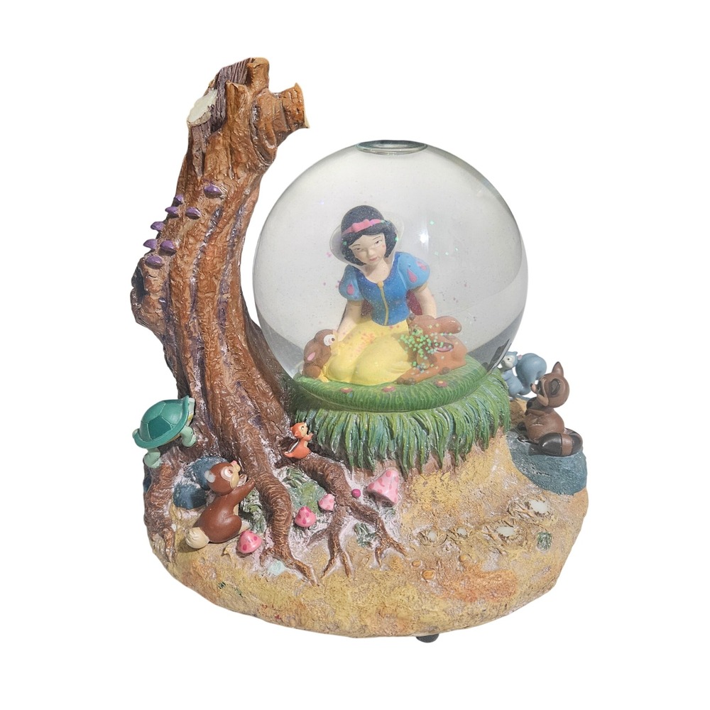 Disney Store Snow White Musical Snow Globe Forest Friends Empty Water Globe